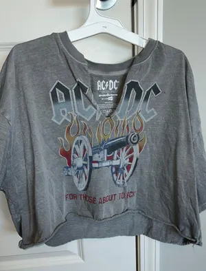 Goodie Two Sleeves ACDC Ripped Vneck thumbnail 1