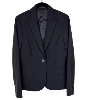 Theory Black Wool Tailored Blazer 6 Classic Career Jacket thumbnail 2