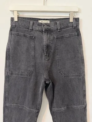 Madewell The 90s Straight Jeans Size 26 Camplin Black High Rise Utility‎ Grunge thumbnail 4