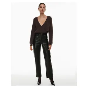 Aritzia Wilfred The Melina Pant Black Vegan Leather Pants Size 4 High Waisted thumbnail 7