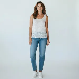 Abercrombie Fitch White Floral Lace Sheer Tank Top Womens Size S‎ thumbnail 12
