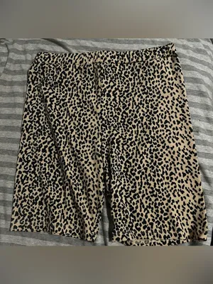 Adika Leopard-Print Bike Shorts in Tan and Black thumbnail 2