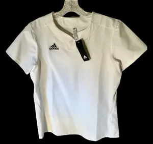 Adidas Women’s Top Jersey w Button And Vented Underarm NWT. thumbnail 1