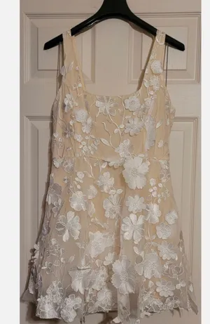 Lulus Divine Intentions White 3D Floral Embroidered Mini Dress thumbnail 2