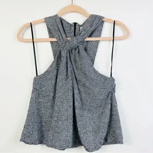 MANGO Gingham Halter‎ Twist Top Size XXS thumbnail 3