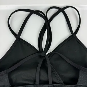 Lululemon Superb Bra Sz 4 Black Practice Cotton Strappy Open Back thumbnail 11