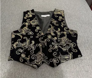 Norton McNaughton Velvet Beaded Whimsy Goth Renaissance Vest Sz 10 Festival thumbnail 1
