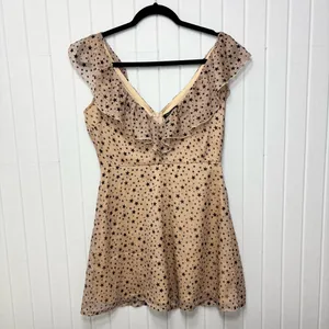Nasty Gal Cream Mini Sundress with stars Sleeveless Scoop Neck size‎ 4 thumbnail 4