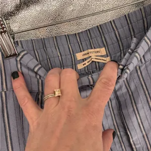 NWOT Urban Outfitters Blue Stripe Cropped High Waist Pants thumbnail 2