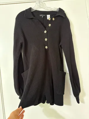 Blue Blush Riley Black Sweater Romper thumbnail 1