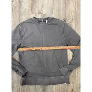 BLDWN Haring Pewter Gray Cotton Crewneck Sweatshirt Back Seam Detail Size Small thumbnail 5