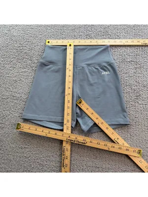 AYBL High Waisted Biker Shorts Gray Blue Womens Small Activewear Gym Compression thumbnail 3