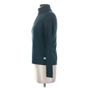 Vuori Teal Heather Half Zip Mock Neck Long Sleeve Performance Pullover Small thumbnail 2