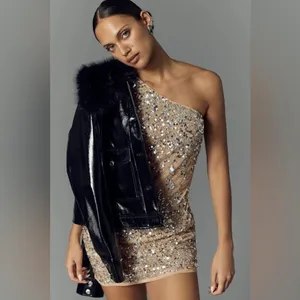 $498 NWOT Mac Duggal hand beaded and sequin Dress thumbnail 4