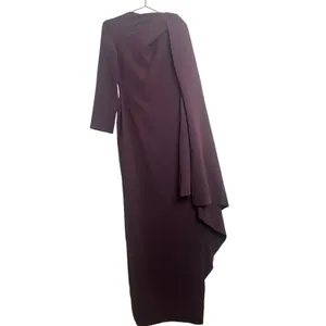 SOLACE LONDON Plum Purple Lydia One-Sleeve Cape Effect Cady Maxi Dress US 4 thumbnail 6