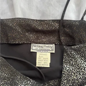 Vintage Sitting Pretty Black Metallic Crackle Cami thumbnail 3