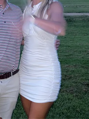 Anthropologie Daily Practice White Ruched Polo Dress thumbnail 4