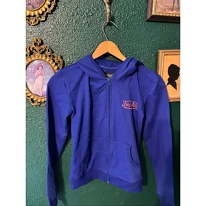 New Von Dutch Neon Blue Signature Full Zip Hoodie Size Med Y2K thumbnail 2