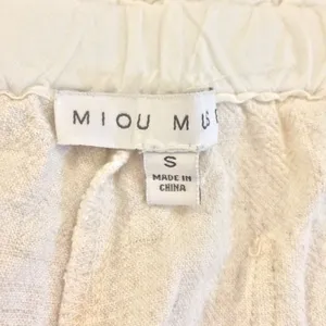 Miou Muse linen blend wide leg linen pant thumbnail 7