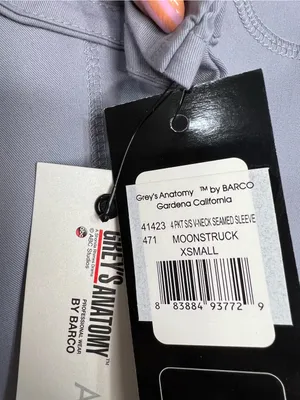 Gray’s Anatomy Scrub Top 4 Pocket S/S V-Neck in Moonstruck Sz XS NWT thumbnail 4