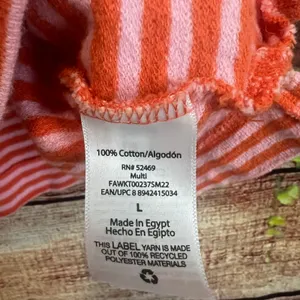 Free People Free Assembly Terry Cloth Shirt Large Short Sleeve Orange Striped Top TN Vols thumbnail 3