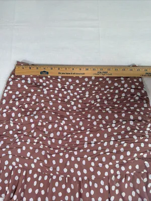 Abercrombie & Fitch Ruched Mini Skirt XL NWT Dusty Pink Polka Dot Mod Preppy thumbnail 5