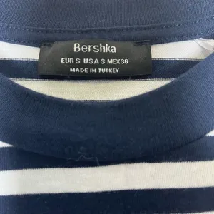 Bershka NEW Navy White Striped Casual Coastal Basic Shirt Women’s Size Small thumbnail 3