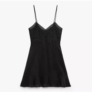 Nwt Zara Embroidered Mini Dress Size M thumbnail 6