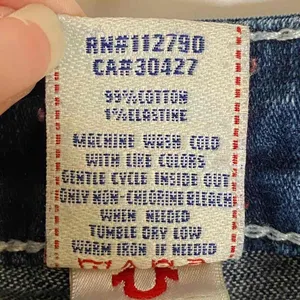 True Religion Womens Blue Embroidered Pockets Straight Leg Denim Jeans‎ Size 26 thumbnail 14