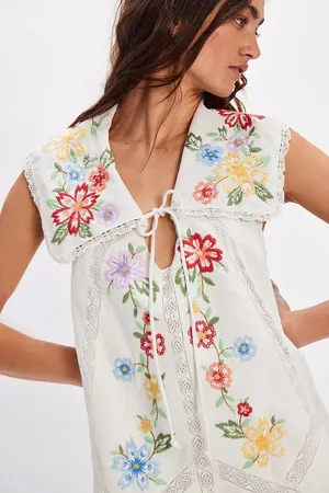 Free People White Embroidered Dress thumbnail 1