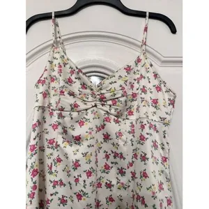 Aeropostale Mini Dress Medium White Ivory Pink‎ Floral Y2K thumbnail 2