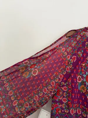 1.State Floral Paisley Boho Cold Shoulder Ruffle Blouse Top Size L NEW thumbnail 6