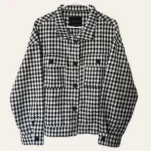 NWOT Sanctuary Ashley Jacket / Top Bouclé Houndstooth Size L thumbnail 3