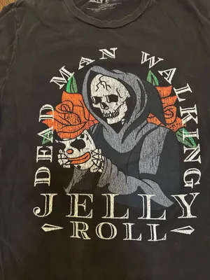 Jelly Roll Shirt Men's Black Dead Man Walking Concert Tour Size Large thumbnail 2