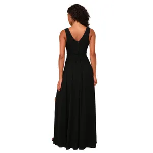 Lulus Thoughts of Hue Black Surplice Maxi Dress size Large NWT thumbnail 4