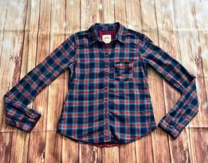 Hollister Womens Long Sleeve Button Down Plaid Shirt Size Small thumbnail 5