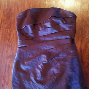 Strapless David's bridal bridesmaid formal dress thumbnail 2
