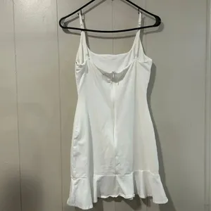 Princess Polly White Ruffle Hem Mini Dress Size 4 | Square Neck Cami Slip Dress thumbnail 2