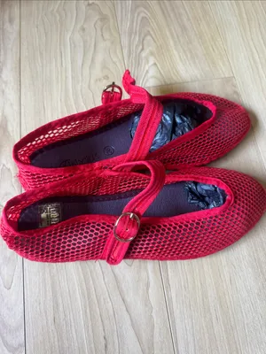 Isabella Mesh Mary Jane Flats Red Size 5 thumbnail 2