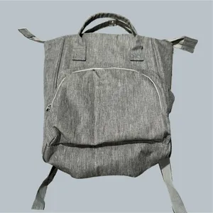 Grey Tote Bag Backpack pockets mini small storage work travel school party thumbnail 1