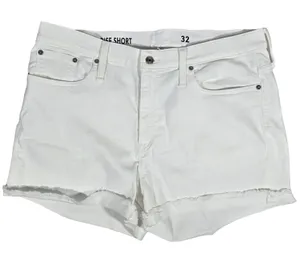 J Crew Mid Rise Short White‎ Denim Cutoff Frayed Hem Size 32 thumbnail 1