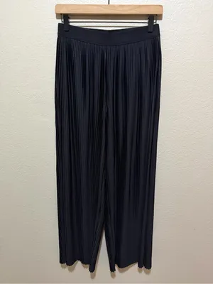 COS Ribbed Wide-Leg Pants Small Black High Rise Pull-On Minimalist thumbnail 2