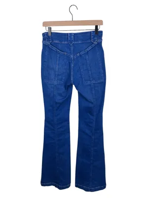 Free People Layla Boho High Rise Flare Leg Jeans Size 26 Electric Blue Denim thumbnail 4