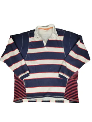 Free People Work It Out Printed Rugby Striped Pullover Sweatshirt Sz S thumbnail 4