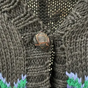 Vintage Eagle’s Eye Fair Isle Cable Knit Button Sweater Vest M thumbnail 4