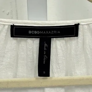 BCBGMAXAZRIA White Embroidered Gauze Peasant Blouse Boho Long Sleeve Top Small thumbnail 7
