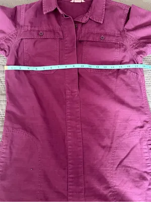 Duluth Trading Co Short-Sleeve Shirt Dress in Plum thumbnail 5