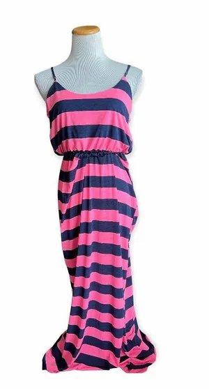 Pinkblush Womens Maternity Striped Airy Sleeveless Maxi Dress - Sz M thumbnail 1