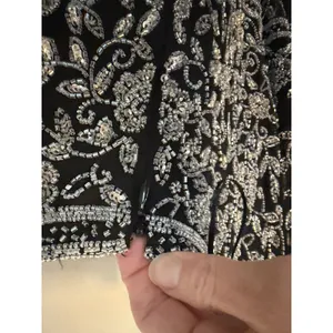 Pisarro Night Short Sleeve Long Beaded Gown Black Sz 10 NEW READ thumbnail 12
