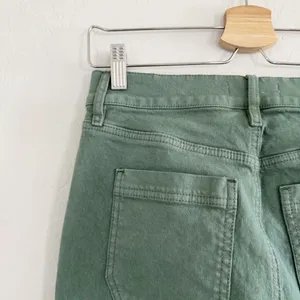 Ann Taylor LOFT High Rise Wide Leg Utility Jeans Army Green Mountain Rosemary thumbnail 8